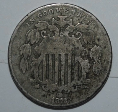 1872 Shield Nickel  {{{{3705 - Image 1 of 3