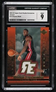 2003 Upper Deck Rookie Exclusives Star Jersey Dwyane Wade #J5 CGC 9 Mint RC HOF - Picture 1 of 3