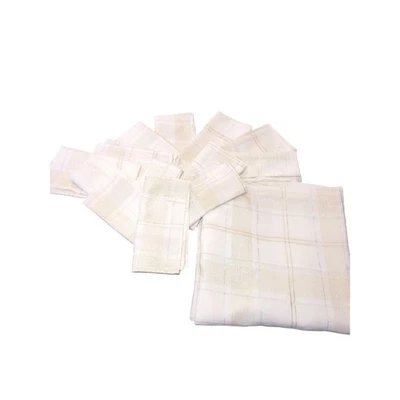 Classic Holiday Plaid Tablecloth With Set Of 14 Napkins 114x57 Inches - Image 1 of 3