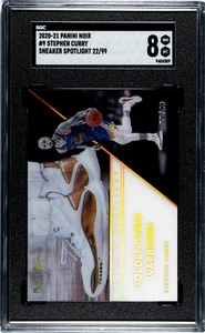 2020 Panini Noir Stephen Curry #9 Sneaker Spotlight SGC 8 - Imagen 1 de 2