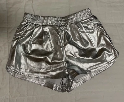 Pantalones Cortos Botín Plateados Metálicos Sin Marca Talla Pequeña Rave Festival Fiesta Concierto Foto 1 de 4