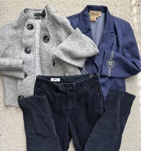 3 Lot Peck & Peck Weekend Womens 6 Blazer COS Corduroy Pants Stile Benetton Wool - Picture 1 of 17
