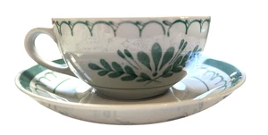 Arabia Finland grüne Distel Keramik Vintage Tasse & Untertasse Set 60er Jahre - Bild 1 von 8