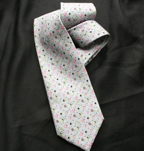 Corbata de seda gris vintage con estampado de flora y fauna EMILIO PUCCI - Imagen 1 de 3