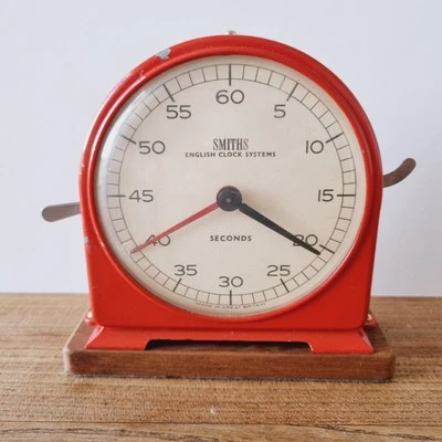 Vintage Smiths English Clock Systems Seconds Timer Red Vintage Chess Photography - Image 1 of 4