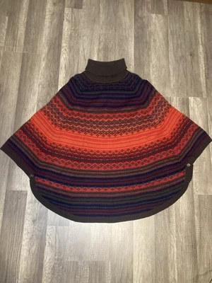 Coldwater Creek Poncho Womens L To XL Fair Isle Wool Blend Turtleneck Sweater Foto 1 de 4