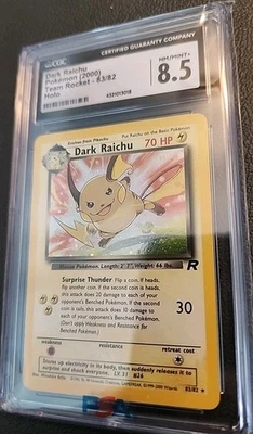 *CGC 8.5* Pokémon TCG Dark Raichu Team Rocket 83/82 Holo Unlimited Secret Rare - Image 1 of 4
