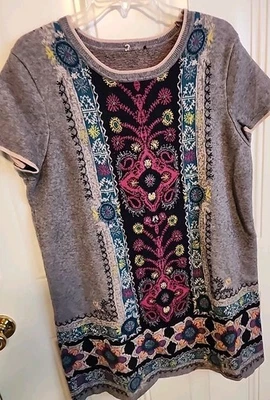 Vestido suéter/túnica L manga corta poliéster/nylon/acrílico elástico sin marca para mujer Foto 1 de 4