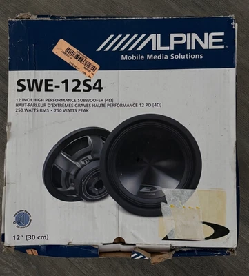Altavoz subwoofer de audio para automóvil Alpine SWE-12S4 TYPE-E 12" 250 vatios 4 ohmios Foto 1 de 4