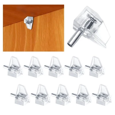 20 piezas pasadores de estante de plástico transparente de 3 mm (1/8"), clavijas de soporte para estantes de cocina Foto 1 de 4