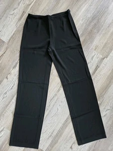 Armani Collezioni Black Side Zip Wide Leg Dress Pants Sz 42 - Picture 1 of 8
