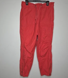 Free People Movement Red Coral Spring Trekker Cargo Zip Ankle Pants Womens M - Picture 1 of 6