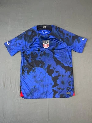 Camiseta de fútbol Nike USMNT para hombre L azul teñida con corbata del equipo nacional de Estados Unidos visitante Dri Fit Foto 1 de 4