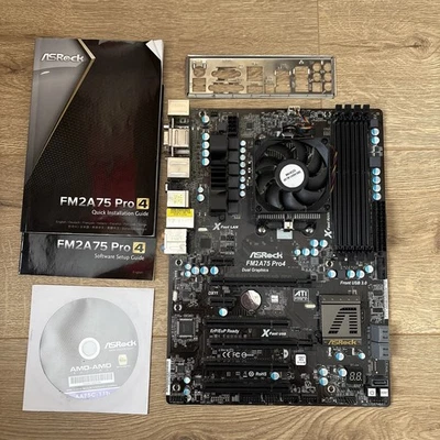 ASRock FM2A75 Pro4 Motherboard AMD FM2 CPU DDR3 Mainboard - Image 1 of 4