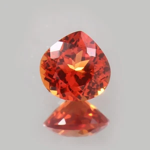 AAA Natural Flawless Ceylon Orange Sapphire Heart Loose Gemstone Cut 12x12 mm - Picture 1 of 5