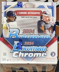 2024 Bowman Chrome Baseball Factory Sealed Hobby Box 2 Autos Holliday Elly - Picture 1 of 2