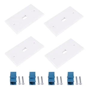 4x Cat6 Ethernet Wall Plate Outlet 1 Port RJ45 Female To Female Wall1458 - Afbeelding 1 van 10