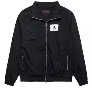 Jordan Mens Essentials Statement WarmUp Jacket Mesh Lined Windbreaker Black Sz S - Picture 1 of 6