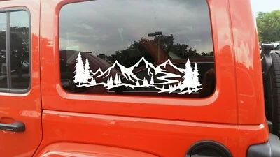 Adesivo de vinil Mountain Forest Scene V15 | RV Scenery Camper | Adesivo Die Cut - Imagem 1 de 4