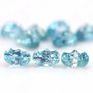 SHOLA Echt 6,4 X 4,4 mm 1 Stück Natürlicher Blau Zirkon Ca. 1 Karat Kambodscha - Bild 1 von 2