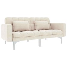 vidaXL Divano Letto Crema in Tessuto Versatile Comodo con Cuscini Sofa Relax