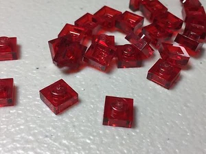 LEGO Lote de 25 placas de construcción planas Trans-Red 1x1 3024 piezas NUEVO - Imagen 1 de 4