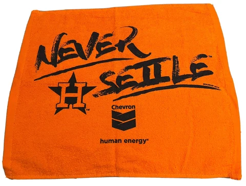 Houston Astros 2018 Playoff Never Settle Rally Towel SGA Chevron Cover