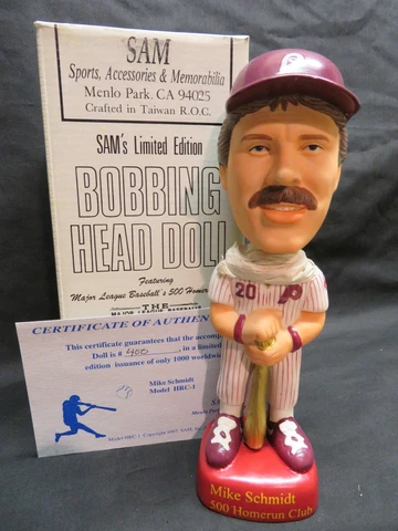 MIKE SCHMIDT, Philadelphia Phillies, 500 HOME RUN CLUB Bobblehead, Bobbing Head Cover