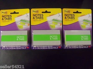 Post-it Notes & Tabs, Orange/Neon Green, 36 Tabs-2 x 1.5, 75 Notes-2 x 2 (3 pk) - Picture 1 of 3