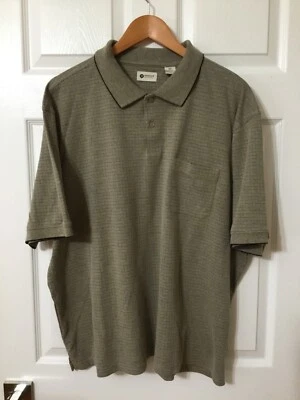Men's Haggar Polo Shirt Short Sleeve Golf Casual Size XXL Brown - Image 1 of 4