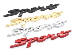 Sport 3D Metal Chrome Black Badge Emblem Decal - Picture 1 of 6