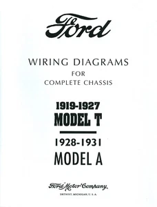 1919 20 21 22 23 24 25 26 27  FORD MODEL T WIRING DIAGRAMS  WITH/W/O  STARTER - Picture 1 of 1