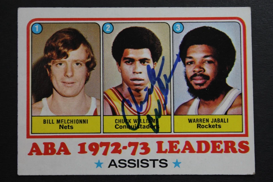 Chuck Williams 1973-74 Topps #239 Autographed Signed ABA LEADERS ASSISTS Card - Image 1 of 3