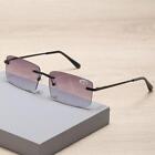 Full Magnified Tinted Sun Reader RimlessReading Glasses Spring Hinge SunglassesN