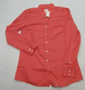 Gap Womens Small S Button Up Shirt Red Long Sleeve Fitted Boyfriend - Picture 1 of 11