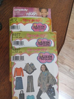 Lizzie McGuire That's So Raven Simplicity Disney 4 Sewing Patterns Sizes 8-14 - Image 1 of 4