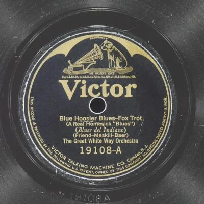 THE GREAT WHITE WAY ORCHESTRA Blue Hoosier Blues / Annabelle VICTOR 19108 VG+ 78 - Image 1 of 4