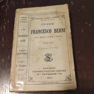 Libro Opere Di Francesco Berni 