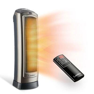 Lasko 23 Inch Remote Control Ceramic Tower Space Heater with Oscillation - Image 1 of 4