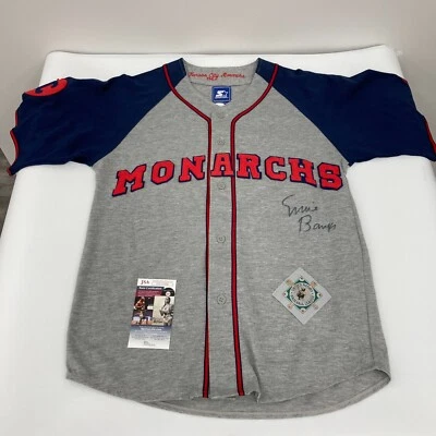 Rare Ernie Banks Signed Negro League Kansas City Monarchs Jersey JSA COA - Image 1 of 4