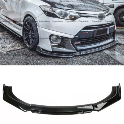 For Toyota Camry UNIVERSAL Front Bumper Lip Spoiler Splitter Glossy Black Foto 1 de 4
