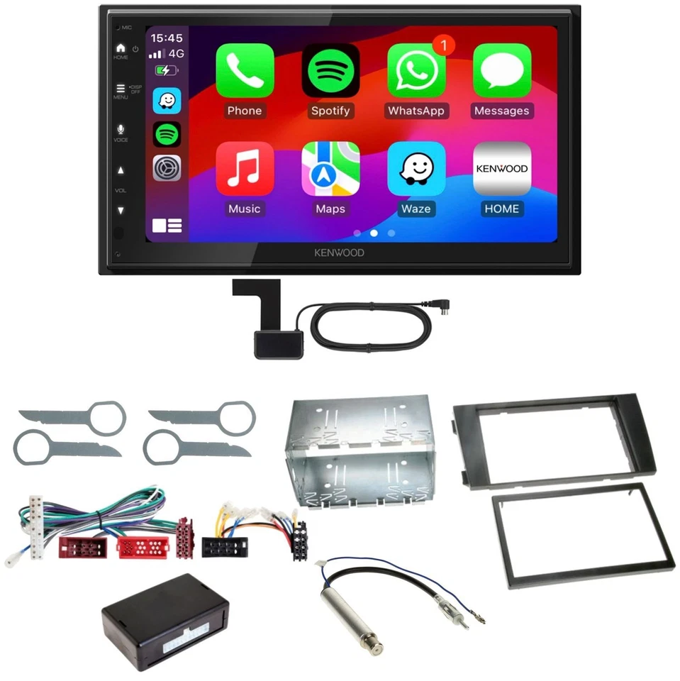Kenwood DMX6523DABS Android Auto CarPlay Bluetooth Einbauset für Audi A6 4B - Bild 1 von 1