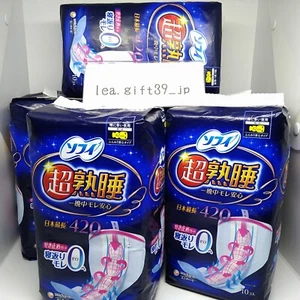 6 paquetes de almohadillas sanitarias Unicharm Sofy para noche 42 cm/16,5 pulgadas 10 hojas hechas en Japón - Imagen 1 de 7