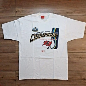 Camiseta Top Reebok Para Hombre Super Bowl XXXVII 37 2003 Bucs Raiders Blanco Talla L - Imagen 1 de 8