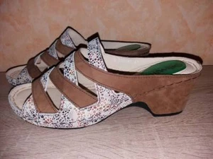 Gemini Pantolette Clog NEU 41 G in braun kombi Nubukleder Keilform super bequem - Bild 1 von 4