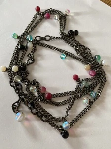 Handmade Gunmetal Silver Necklace - Bild 1 von 6