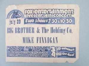 BIG BROTHER LONG BEACH ORIGINAL KONZERT HANDZETTEL 70er JAHRE - Bild 1 von 1