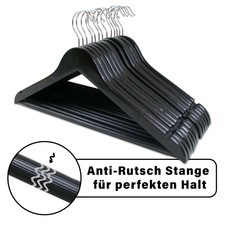 Holz Kleiderbügel schwarz mit Hosensteg und Rockkerben Hosen Anzug Blusen Bügel