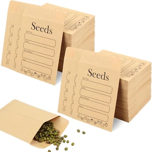 156 PCS Seed Envelopes 3.15”x 4.72” Seed Packets Envelopes Kraft Seed Saving - Picture 1 of 11