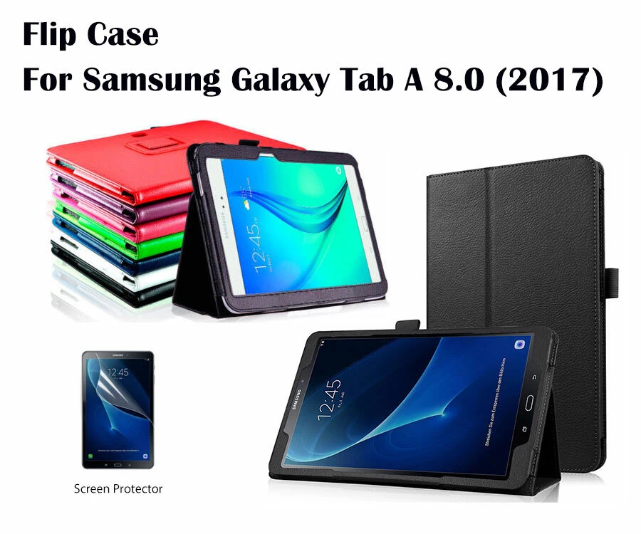 Flip Leather Case Cover/Screen Protector For Samsung Galaxy Tab A 8.0"(2017)T380 - image 1 of 1